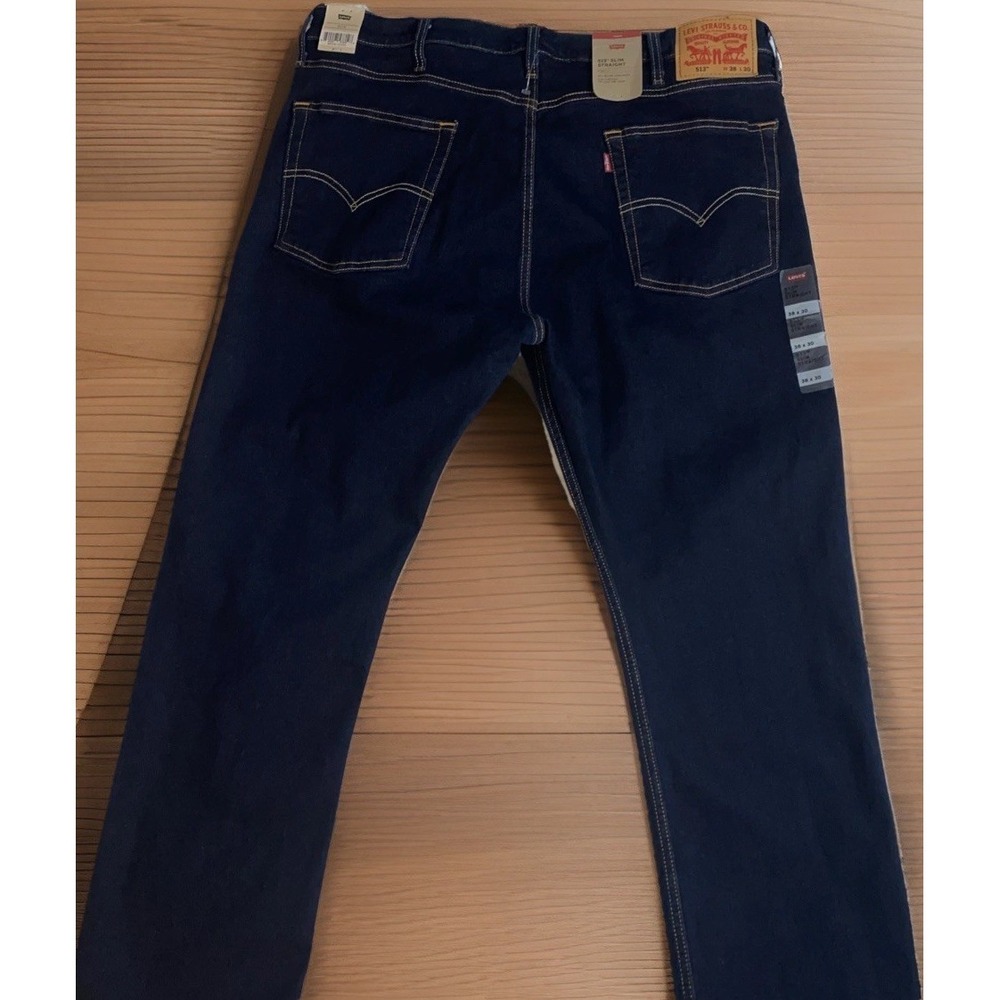 Levi's 513 Jeans Slim Stretch Straight Dark Wash Blue Mens Size 38X30 Dad